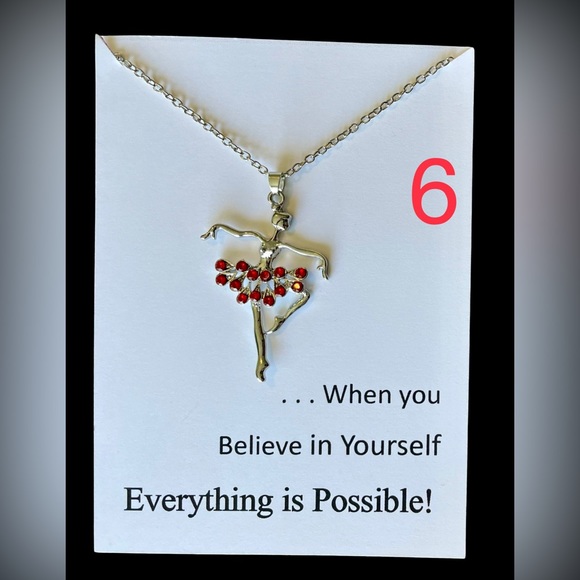 🆕 Silver Ballerina Necklace -Red - Picture 12 of 12